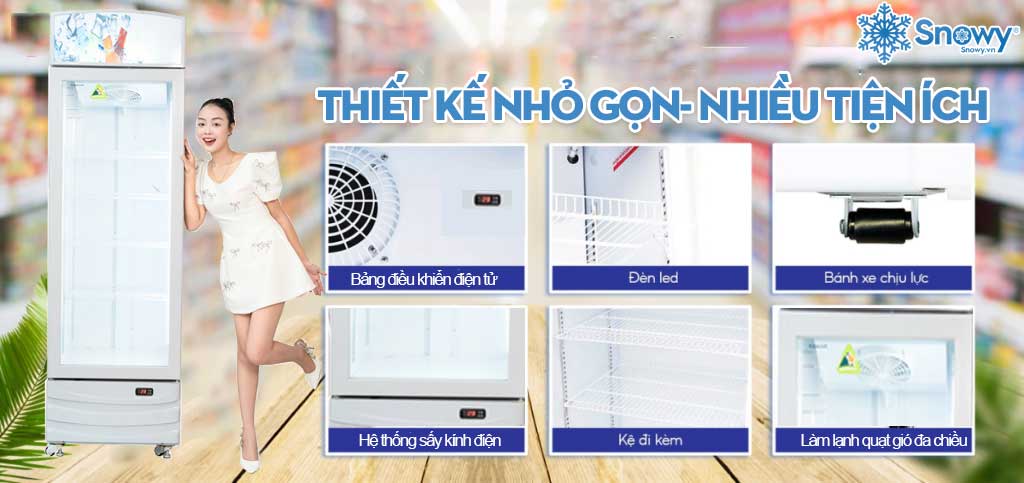 tủ mát 1 cánh snowy thiết kế nhỏ gọn