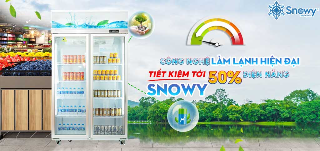 tủ bảo quản 2 cánh snowy tiết kiệm điện