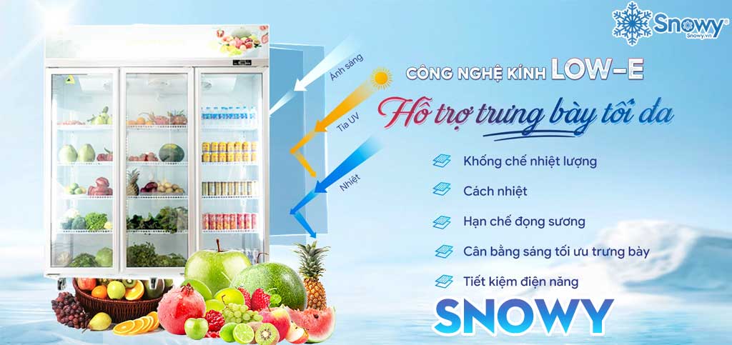 công nghệ Low-e tủ mát 3 cánh