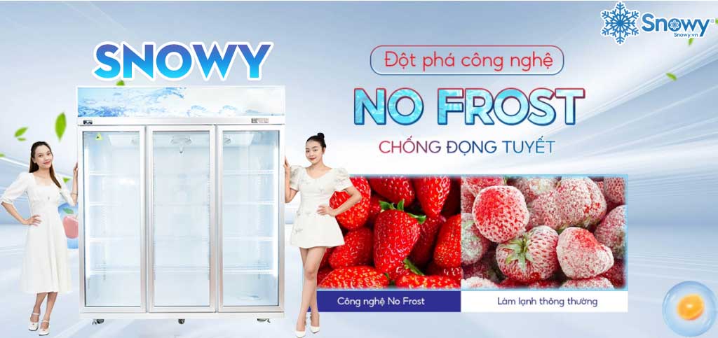 tủ mát 3 cánh snowy công nghệ chống đọng tuyết