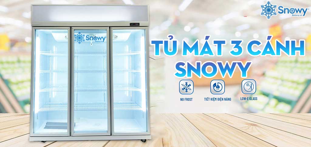 tủ mát 3 cánh kính Snowy